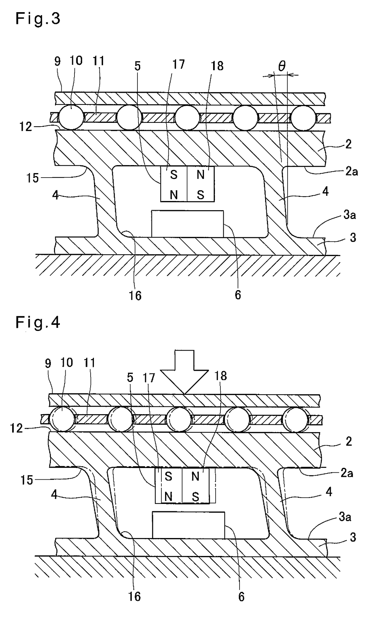 Magnetic load sensor and electric brake system