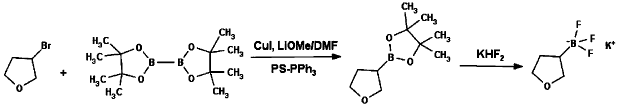 A method for preparing potassium tetrahydrofuran-3-trifluoroborate