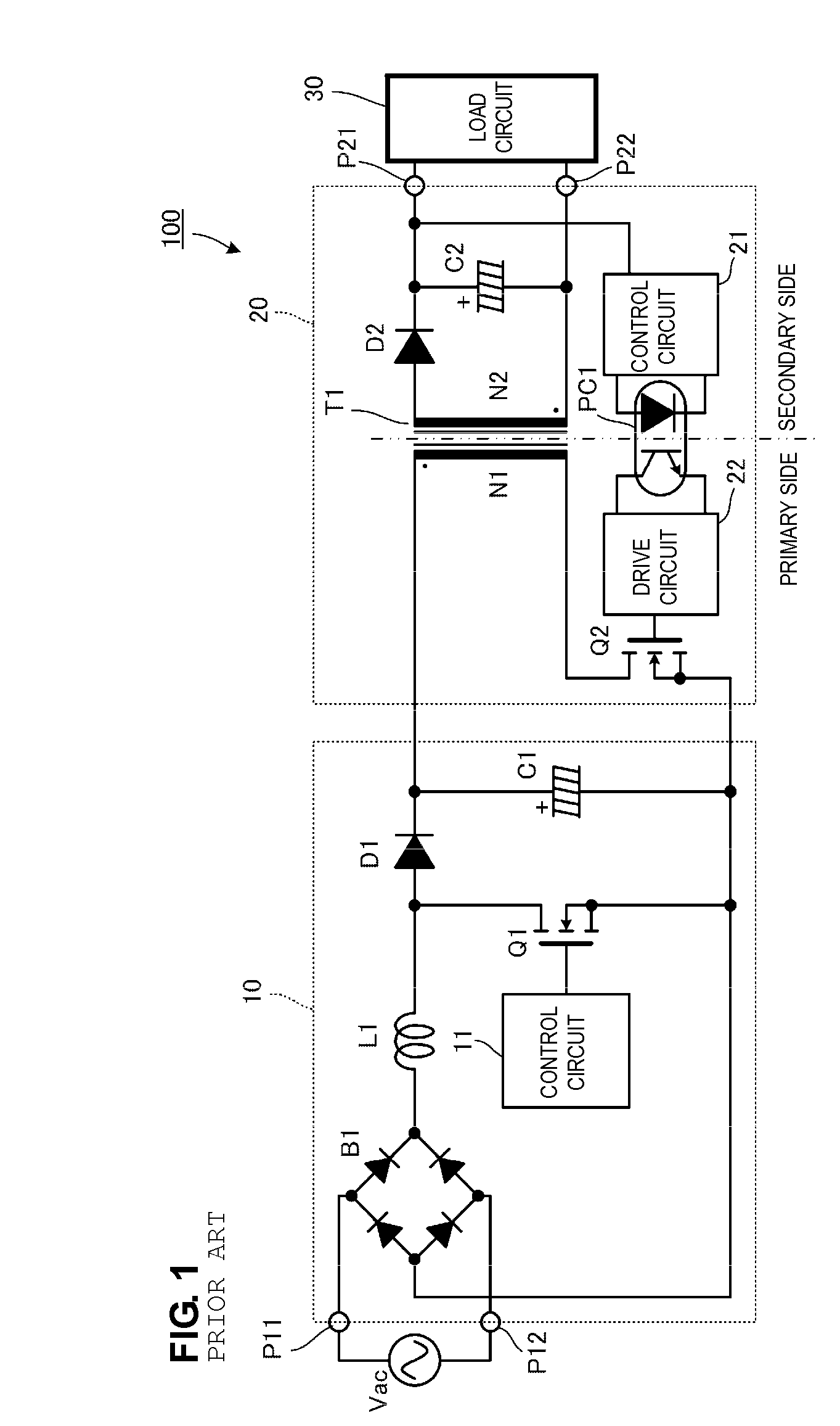 DC-DC switching power supply with power factor correction