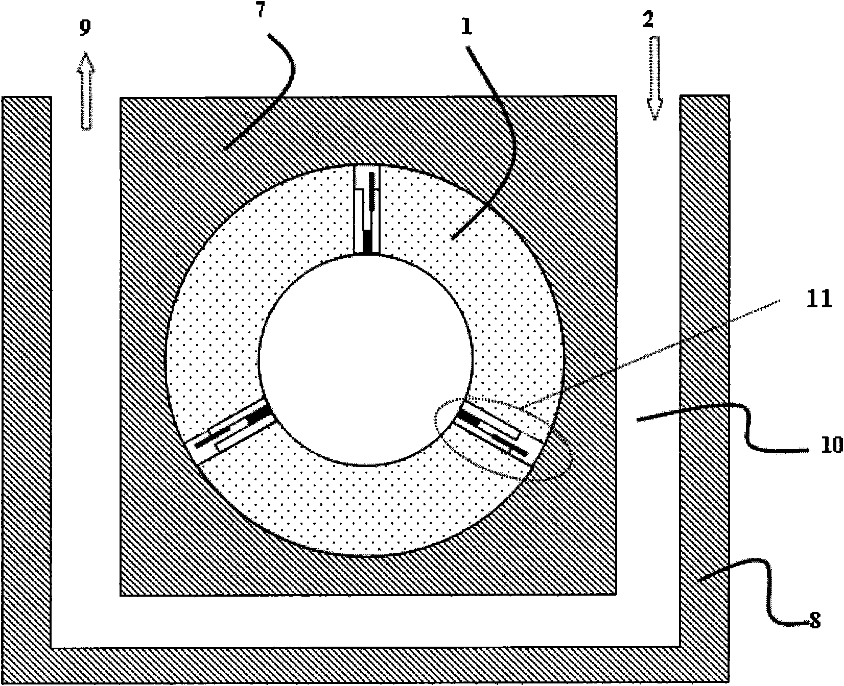 High-power laser diode horizontal linear array pumped solid laser cavity