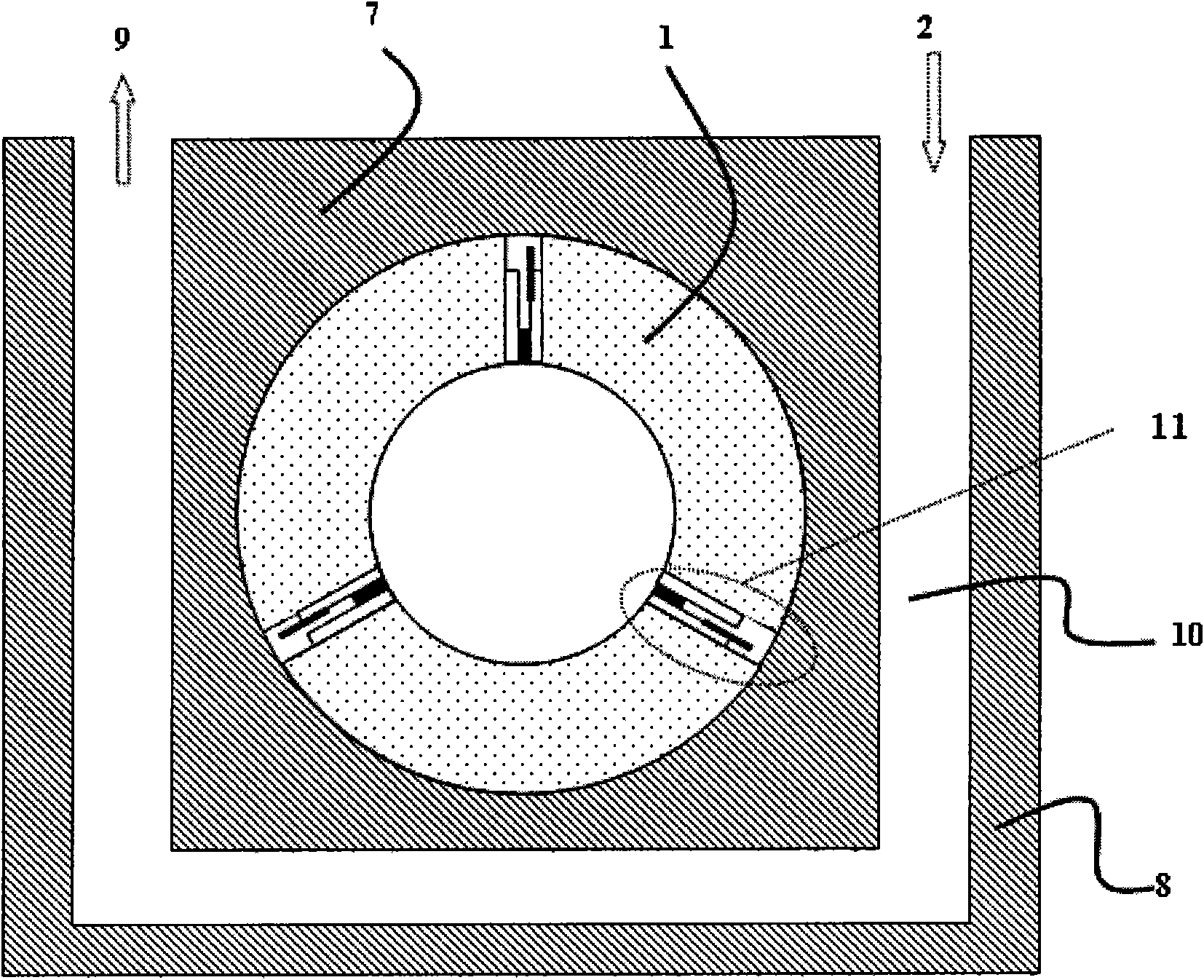 High-power laser diode horizontal linear array pumped solid laser cavity