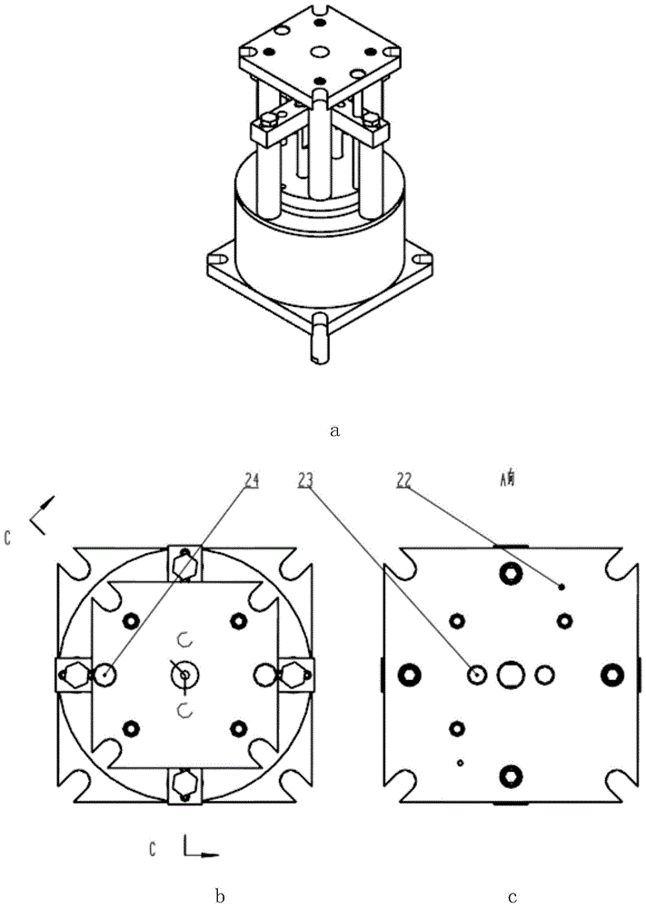 Heat insulation pad pressing mold with inclined nozzle back cover