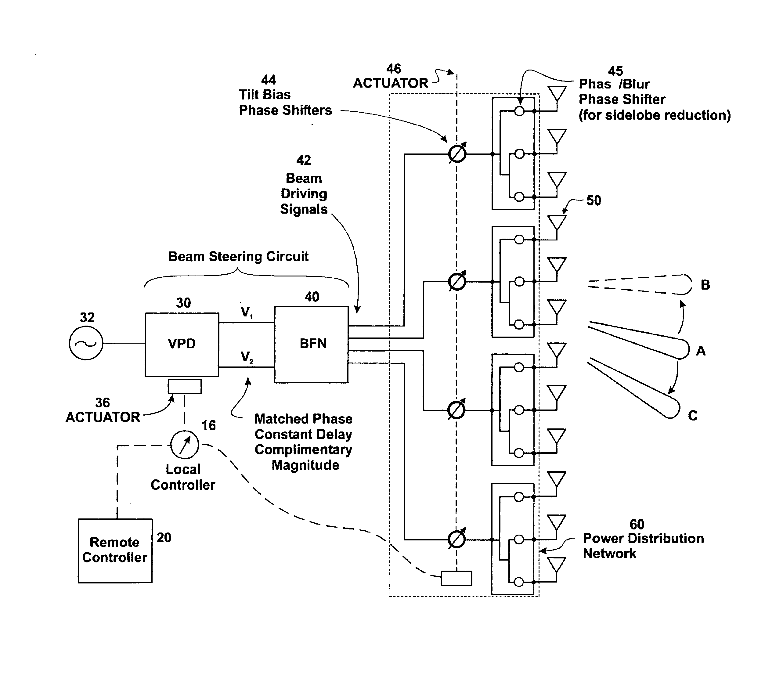 Vertical electrical downtilt antenna