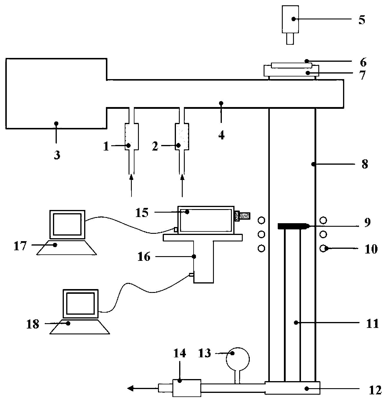 Testing device for catalytic coefficient of thermal shielding material and method for testing catalytic coefficient of thermal shielding material by utilizing device