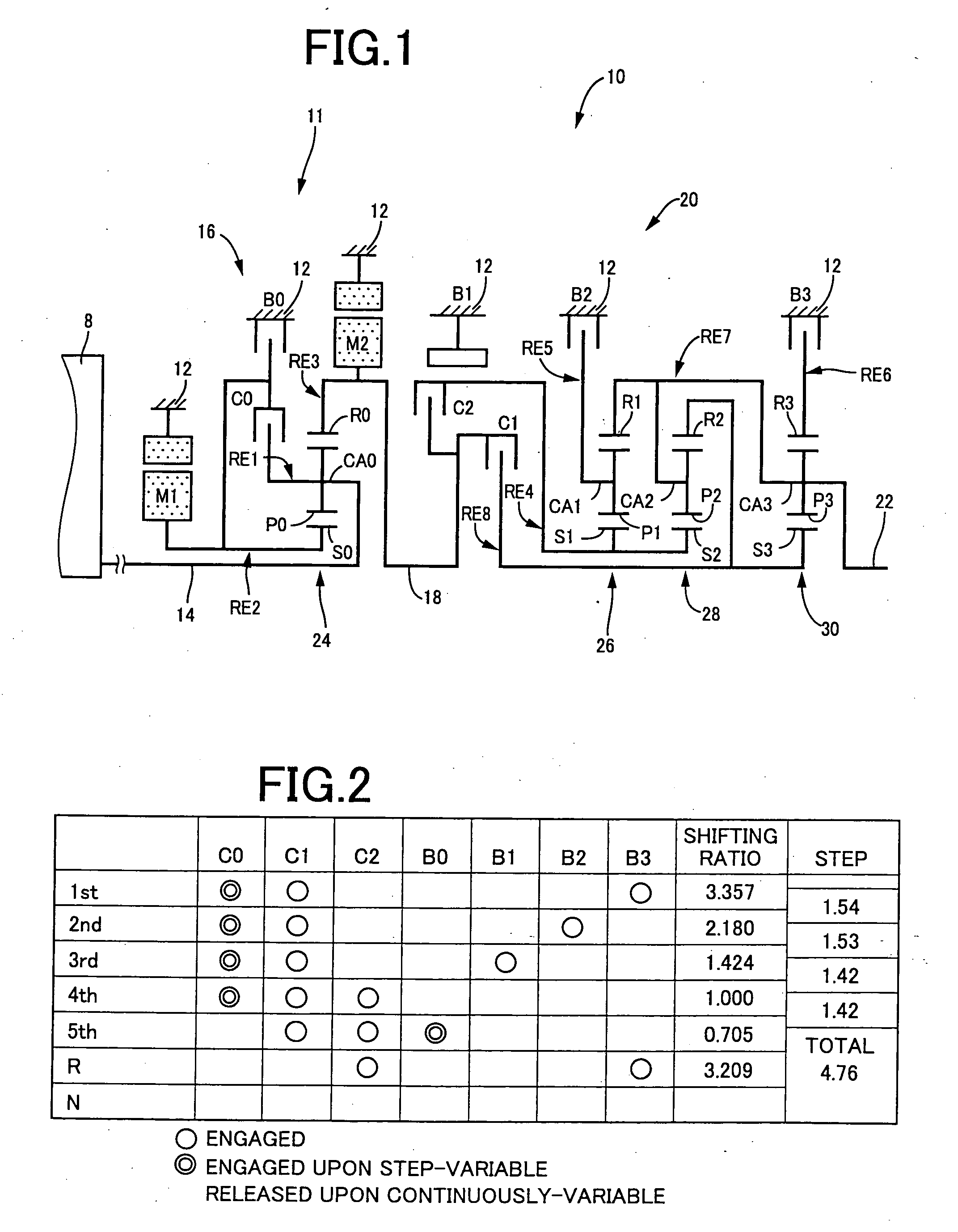 Control device for hybrid vehicle power transmitting apparatus