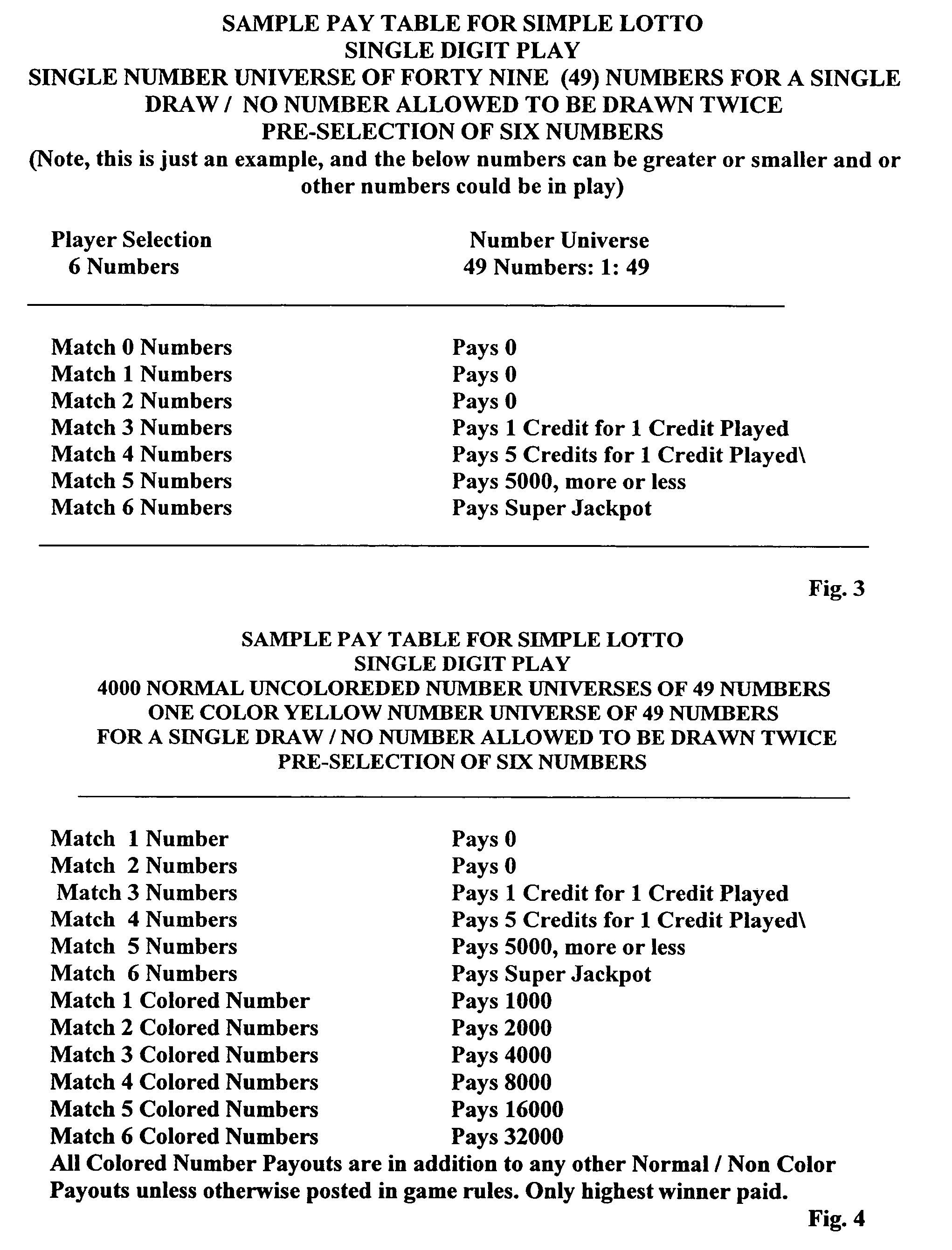 Multi-level simple lotto