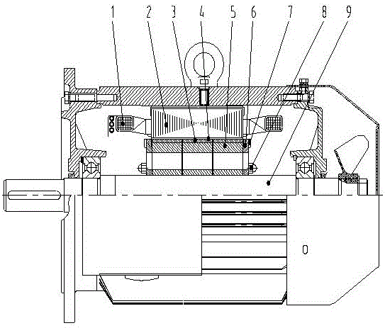 Surface-mounted permanent magnet motor structure