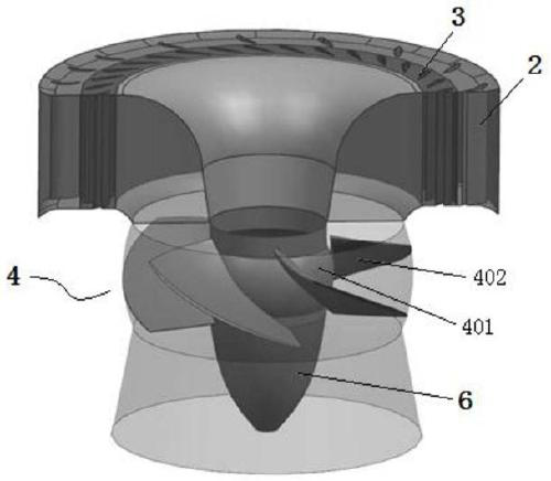 High-specific-speed axial flow water turbine with double-inlet volute