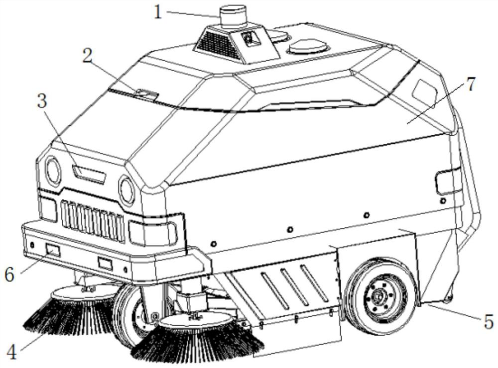 Automatic driving intelligent road sweeping man-machine interaction control system and equipment