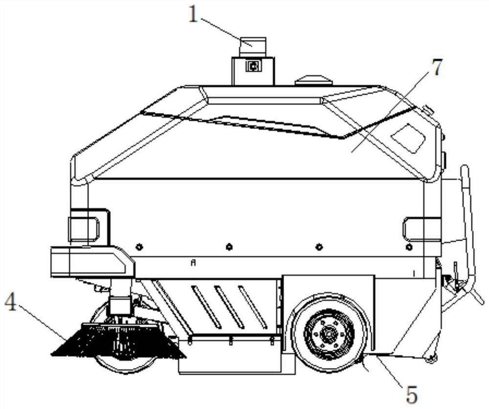 Automatic driving intelligent road sweeping man-machine interaction control system and equipment