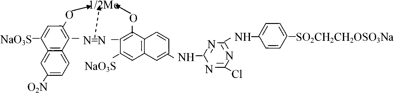 Composite reactive grey for printing and dyeing and clean production process thereof