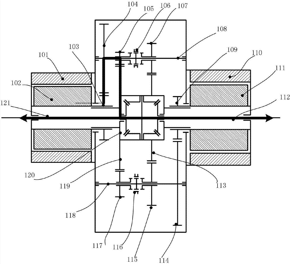 Dual-motor power assembly for pure electric automobile and operating mode thereof