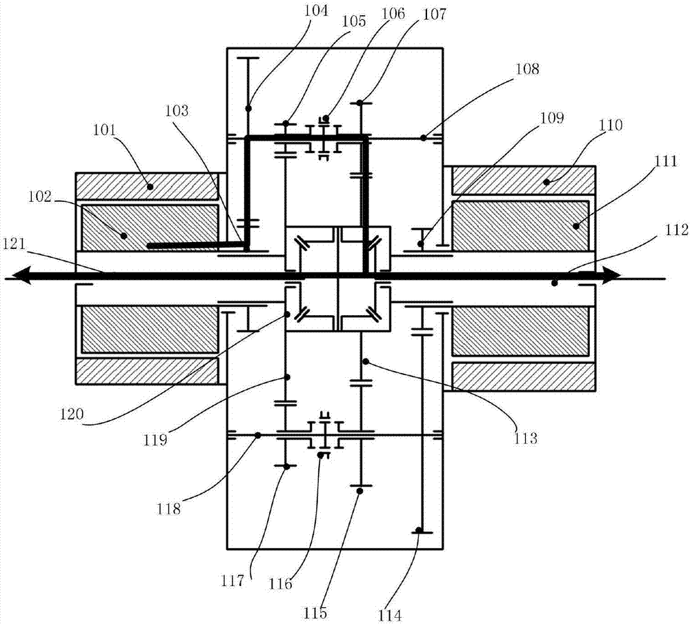 Dual-motor power assembly for pure electric automobile and operating mode thereof