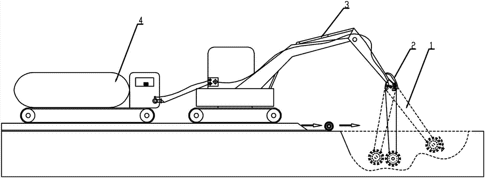 In-situ solidification and stabilization treatment device for polluted soil