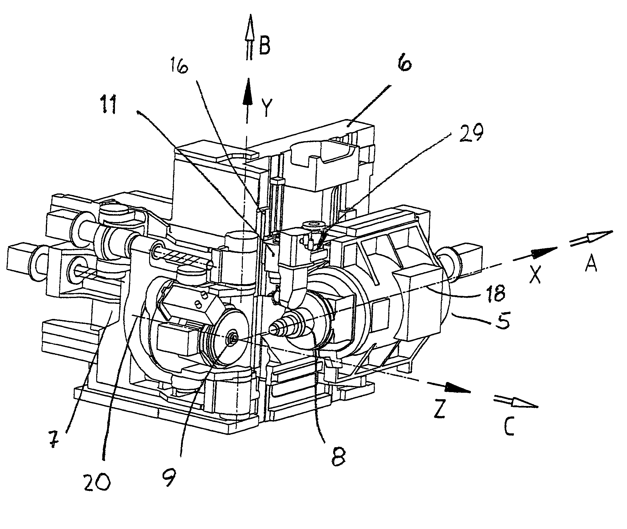 Gear cutting machine, in particular bevel gear cutting machine, having a device for chamfering / deburring the edges of a work piece