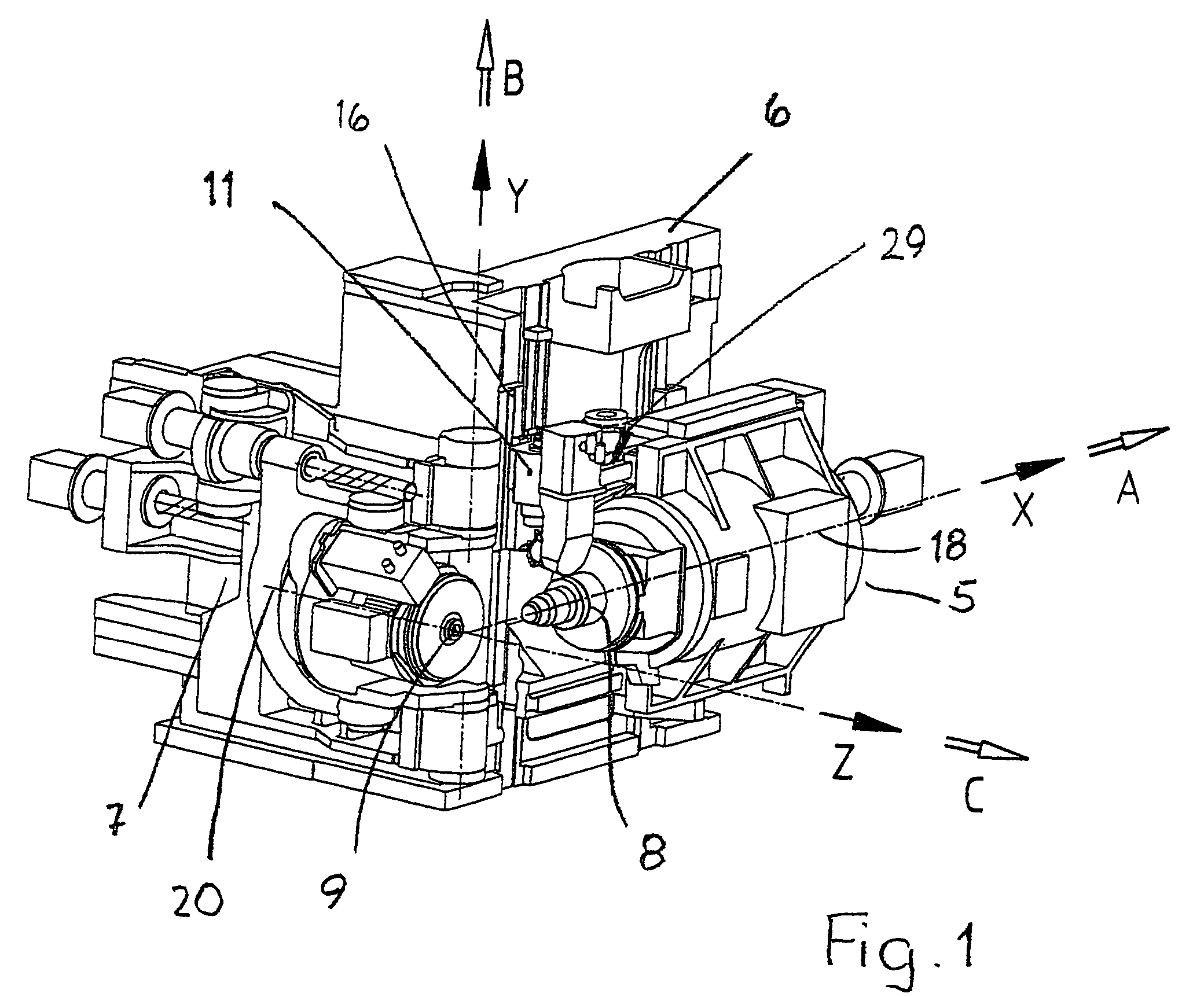 Gear cutting machine, in particular bevel gear cutting machine, having a device for chamfering / deburring the edges of a work piece