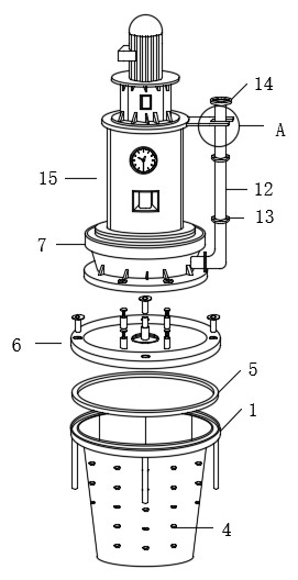 Oxygen pumping machine anti-blocking device for aquatic product transportation