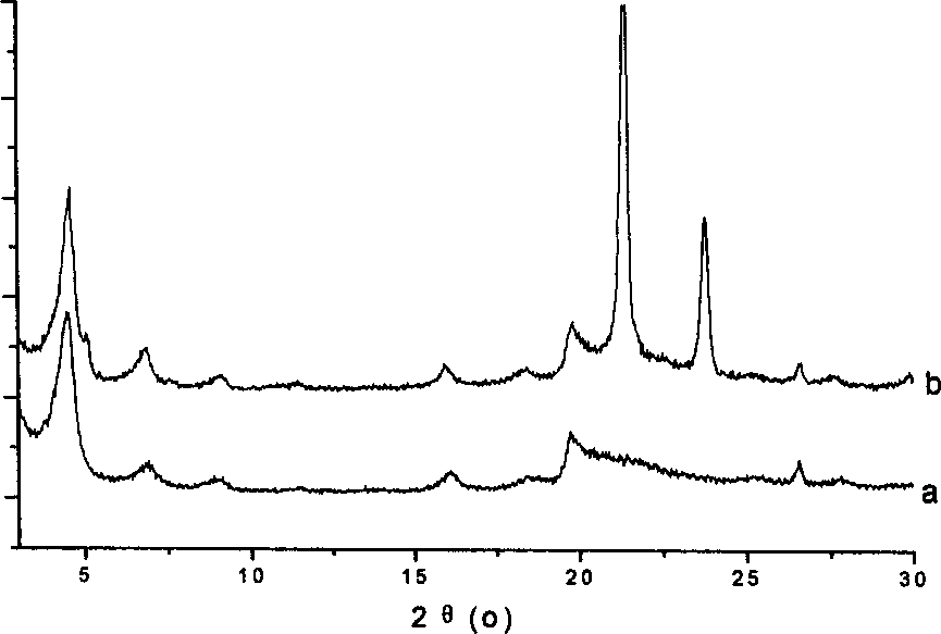 Organic/laminated, layer-chain clay mineral nano composite energy-storage material and its preparing method