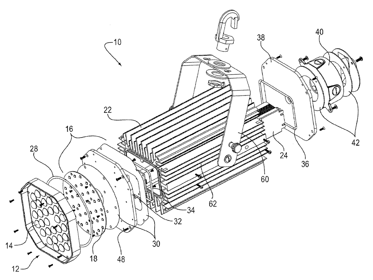 High intensity light-emitting diode luminaire assembly