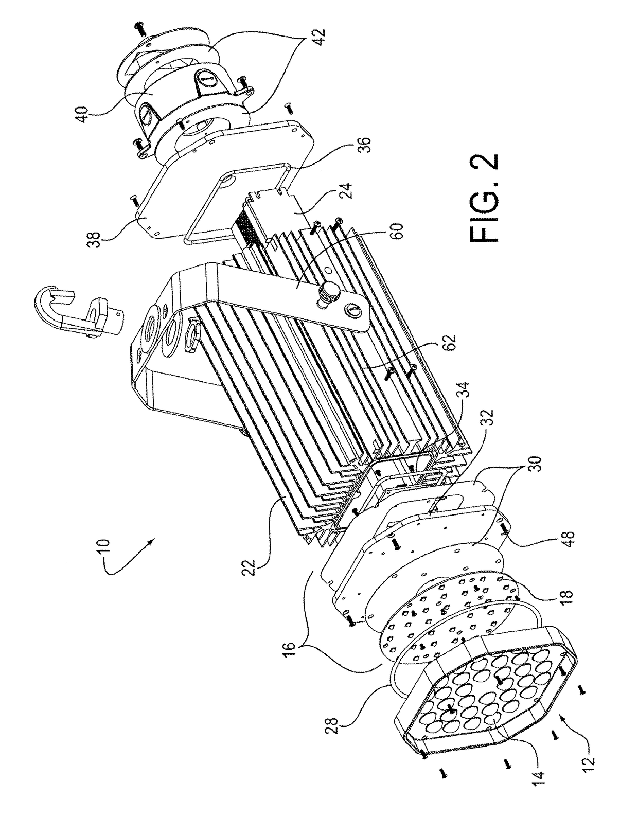 High intensity light-emitting diode luminaire assembly