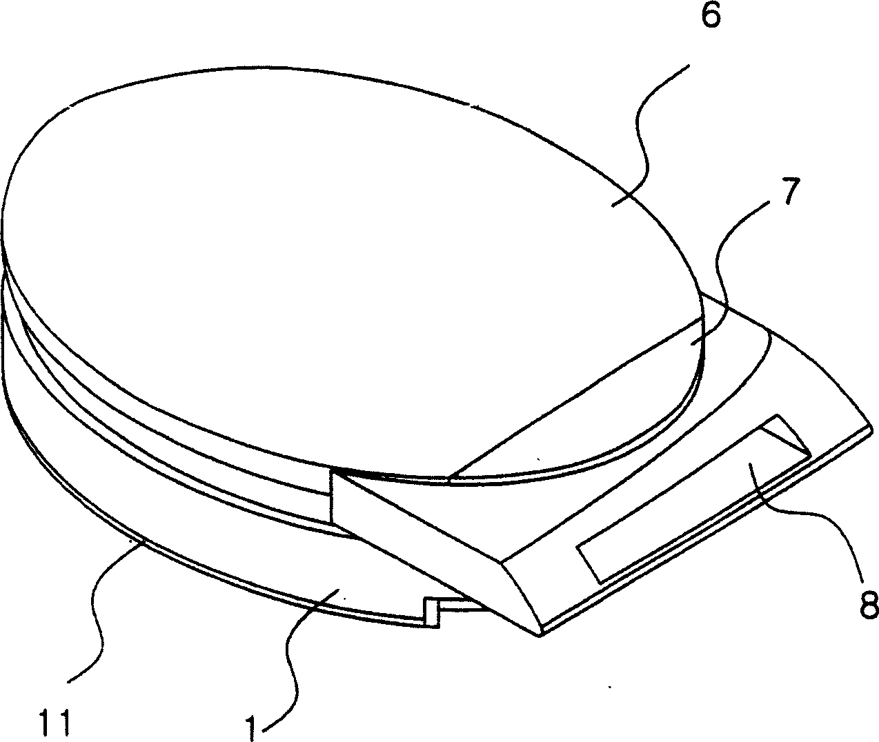 Speaker with discharge opening for horizontal output of voice