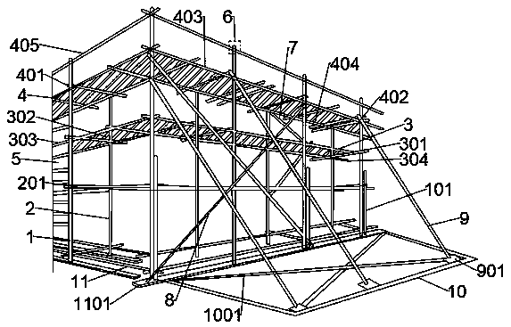 Building construction steel structure temporary bearing frame