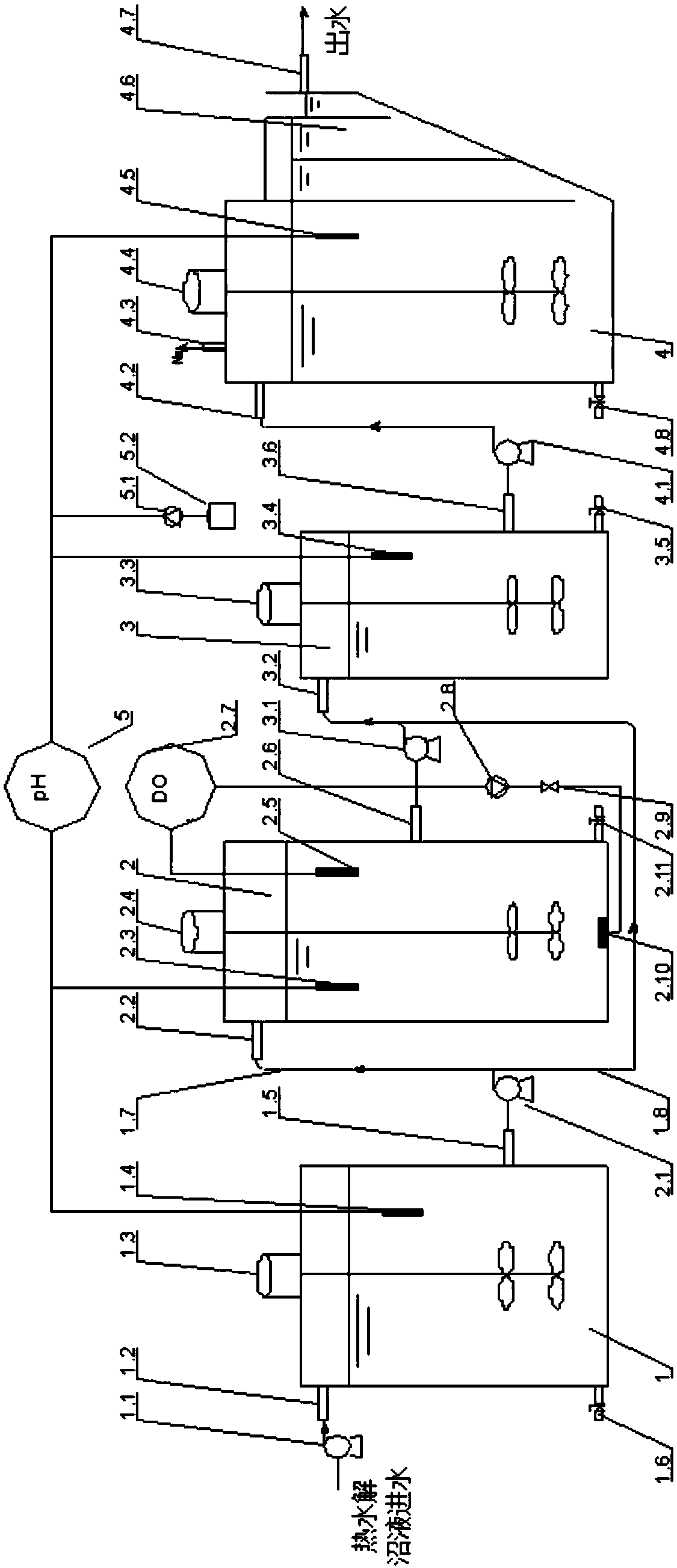 Combined denitrification method and device for sludge thermal hydrolysis anaerobic digestion biogas slurry