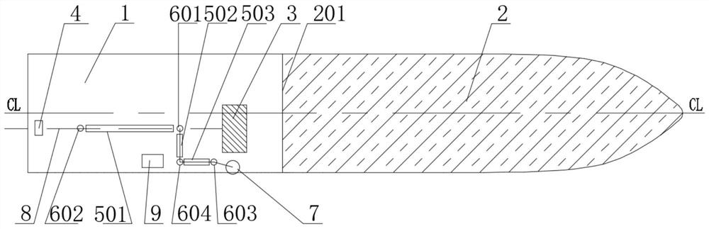 A ship arrangement structure of a longline fishing system and its operation method