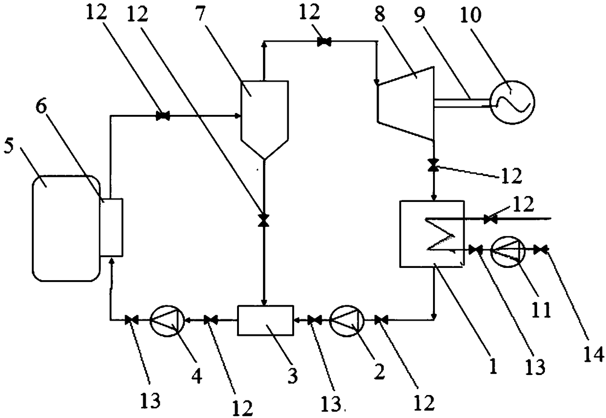 A waste heat power generation device based on organic flash cycle on the side wall of aluminum electrolytic cell