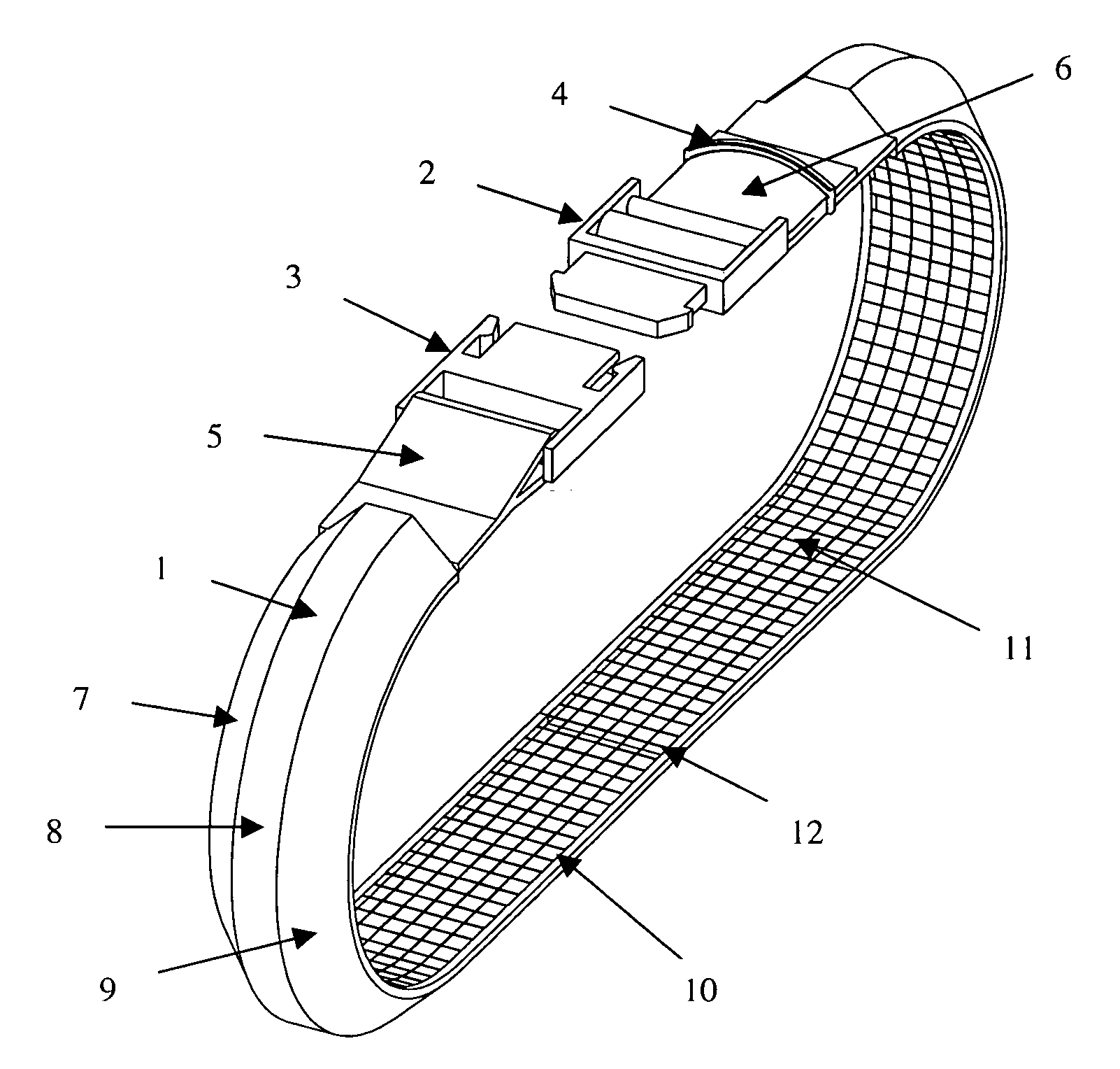 Three-dimensional reflective collar with a tiered force releasable buckle and parasitic protection band support