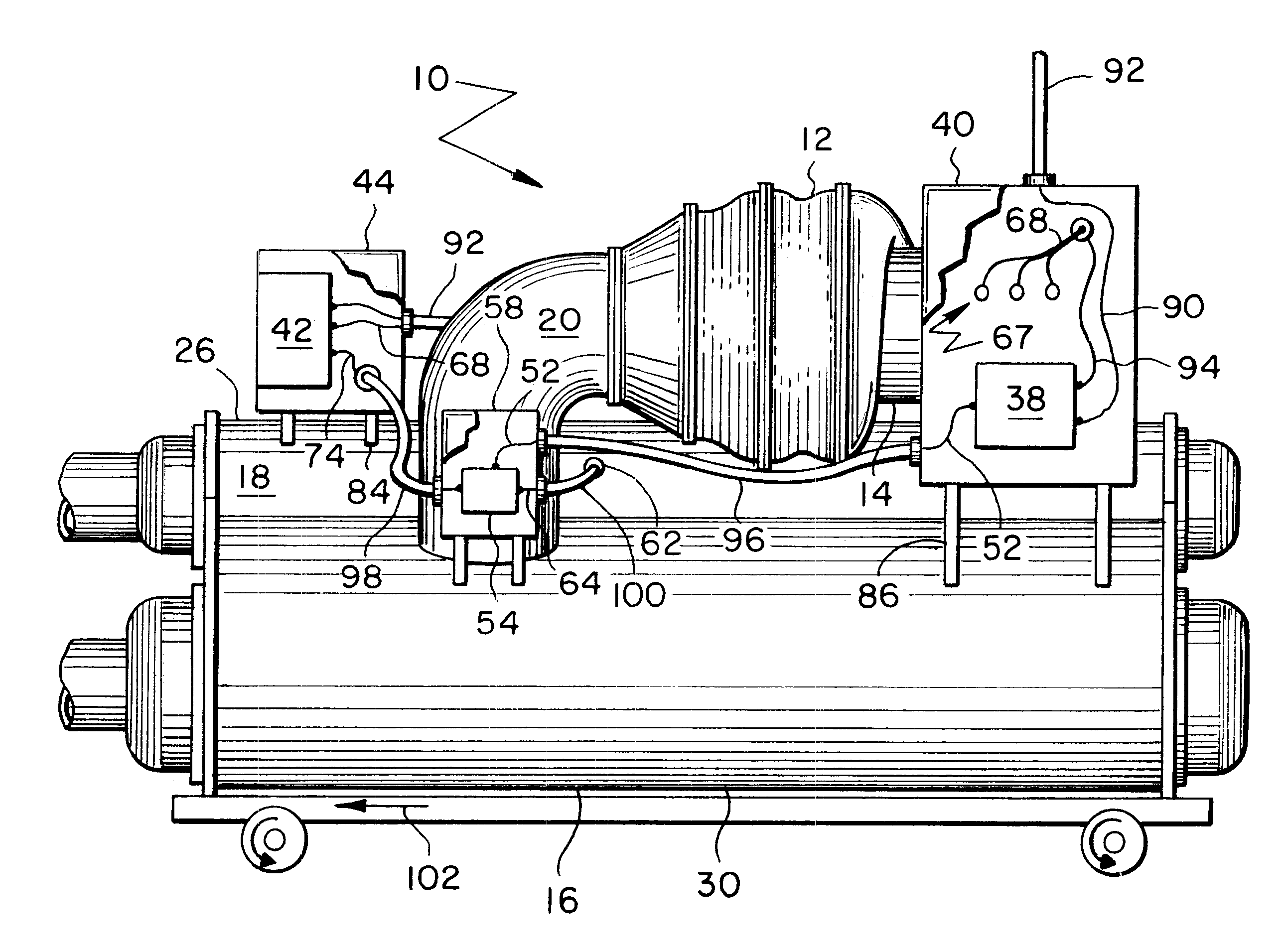 Centrifugal chiller with high voltage unit-mounted starters