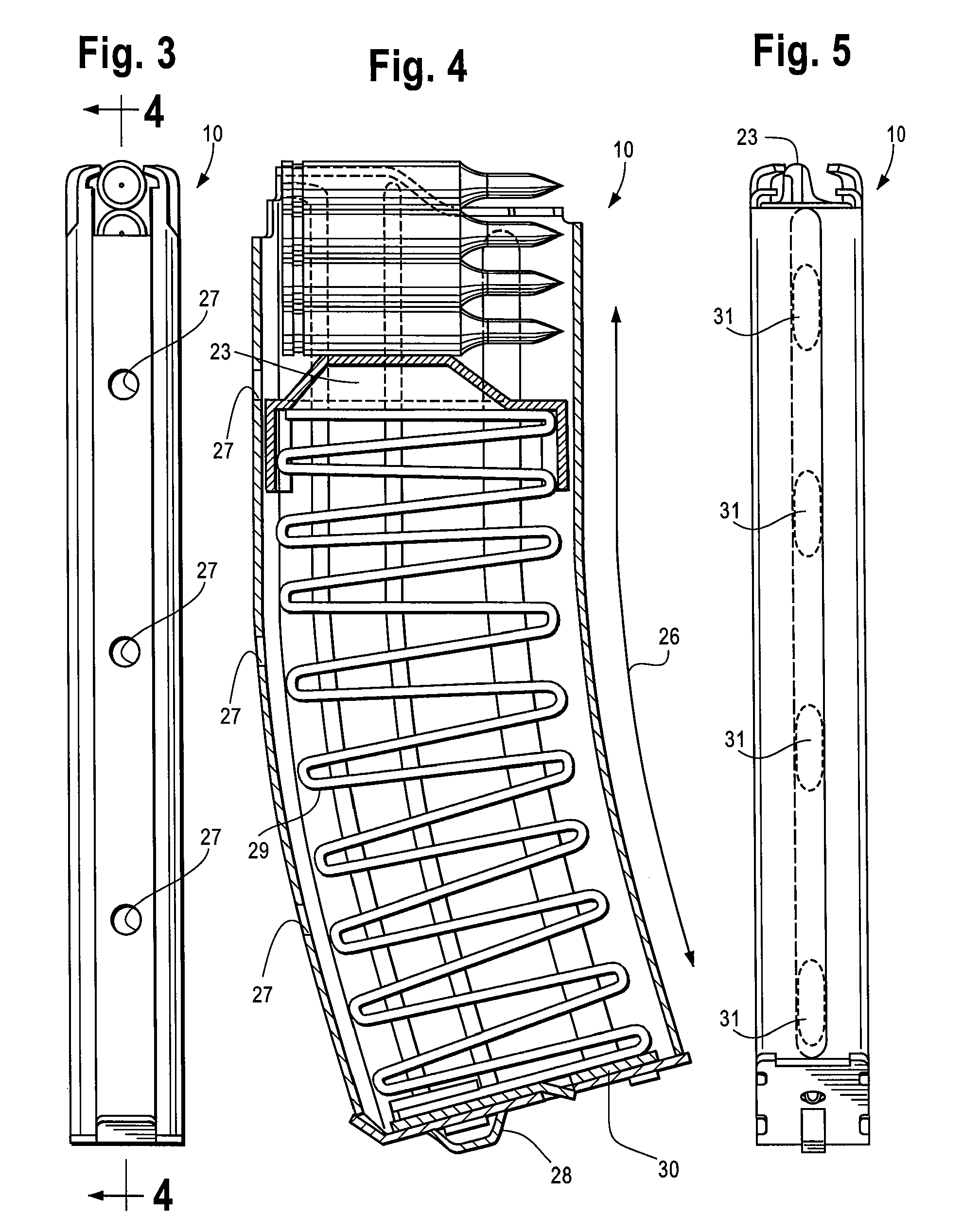 Arcuate magazine for a firearm and a method for making the same