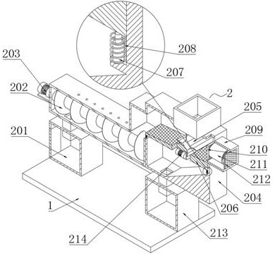 A screening type screw conveying device that can be heated and dried