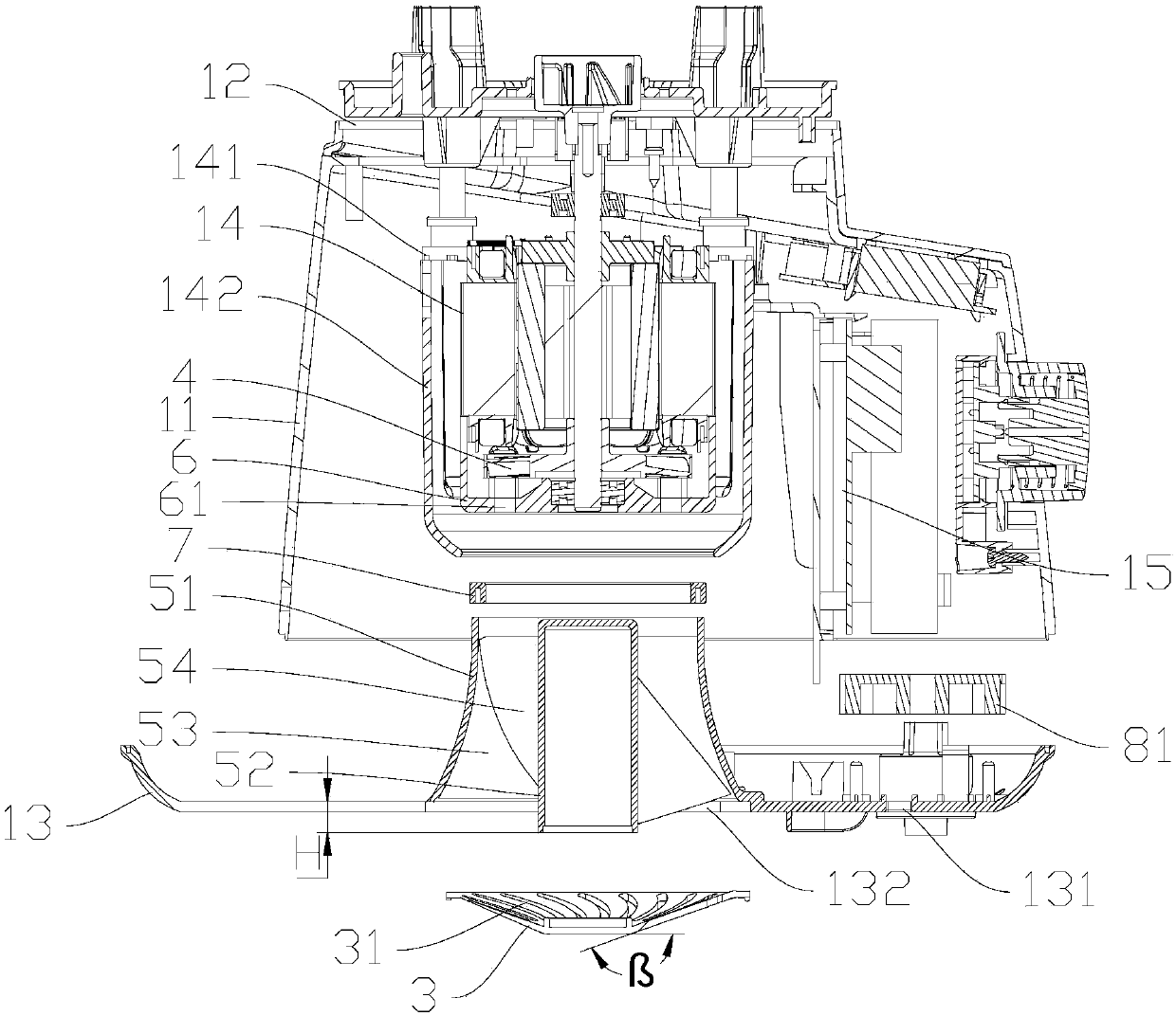 Low-noise food processor