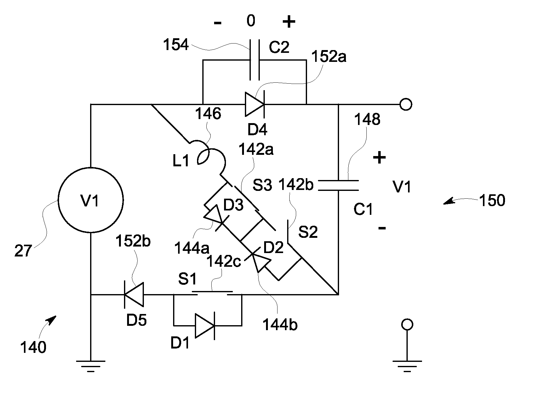 Method and system for passive resonant voltage switching