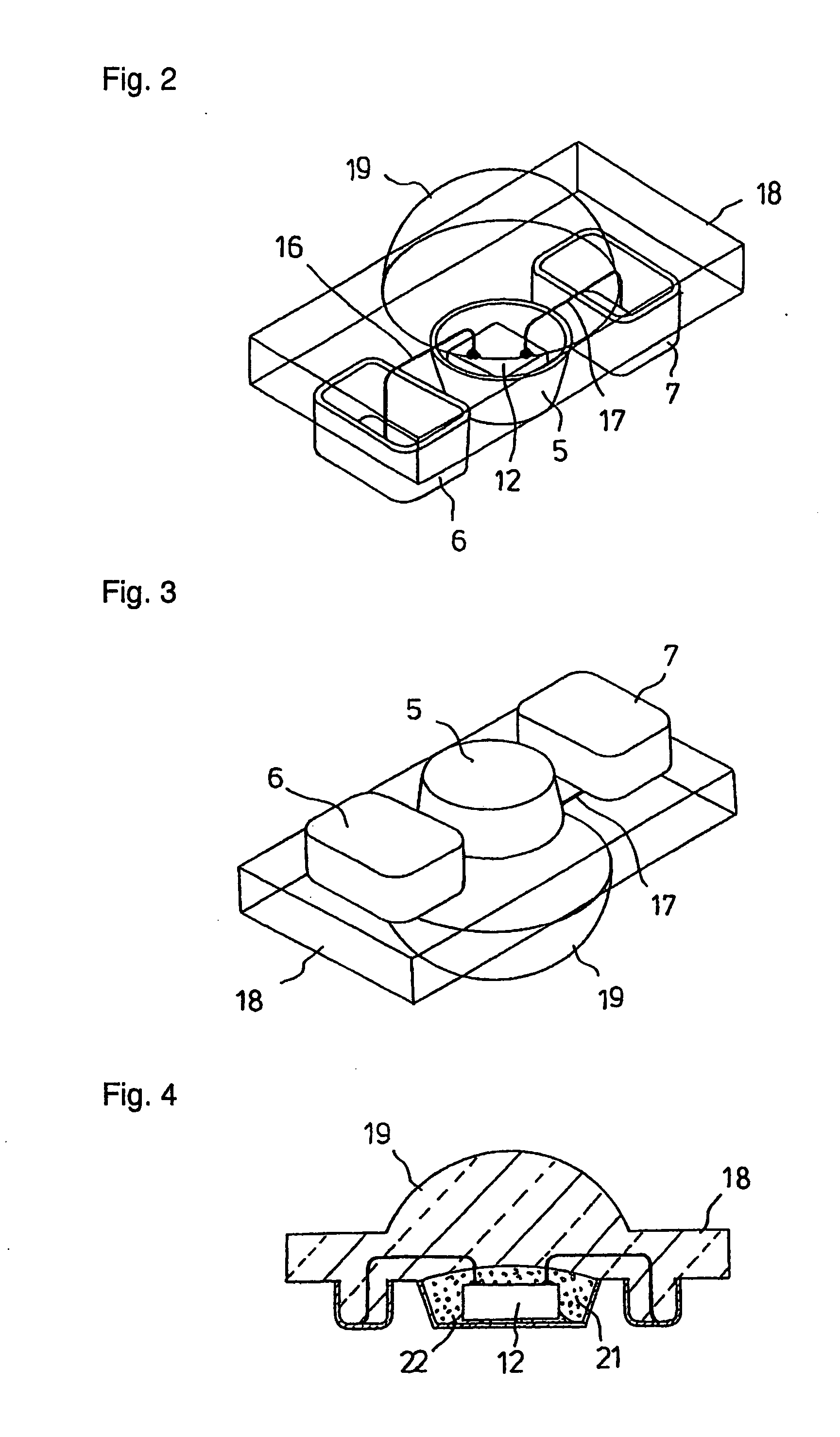 Surface-mounted light-emitting diode and method