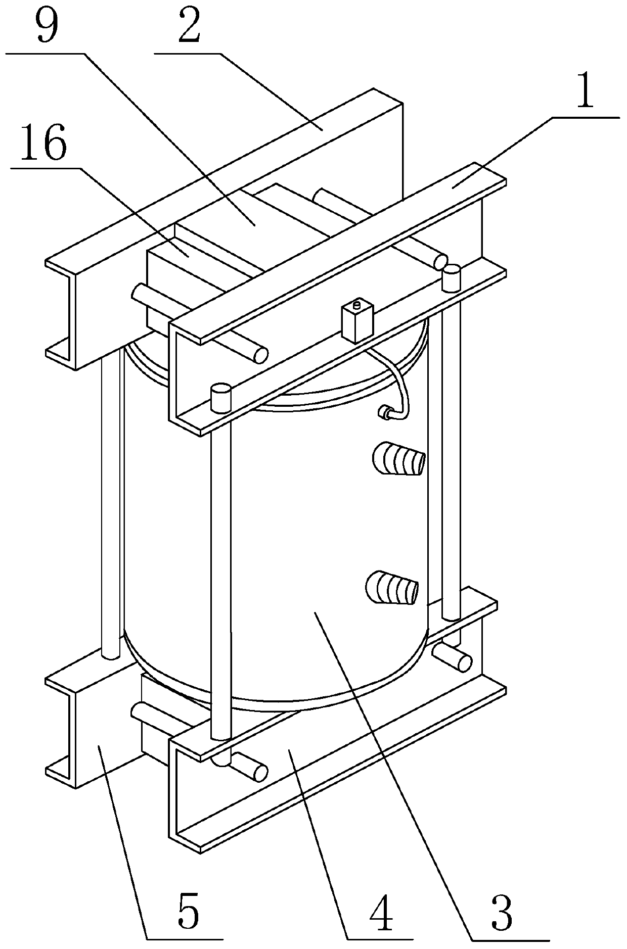 Shockproof dry type transformer and method