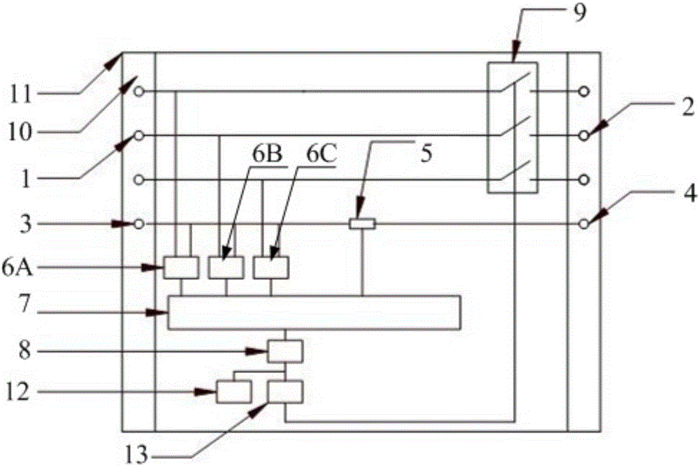 Self-adaptive zero line broken protection device and system