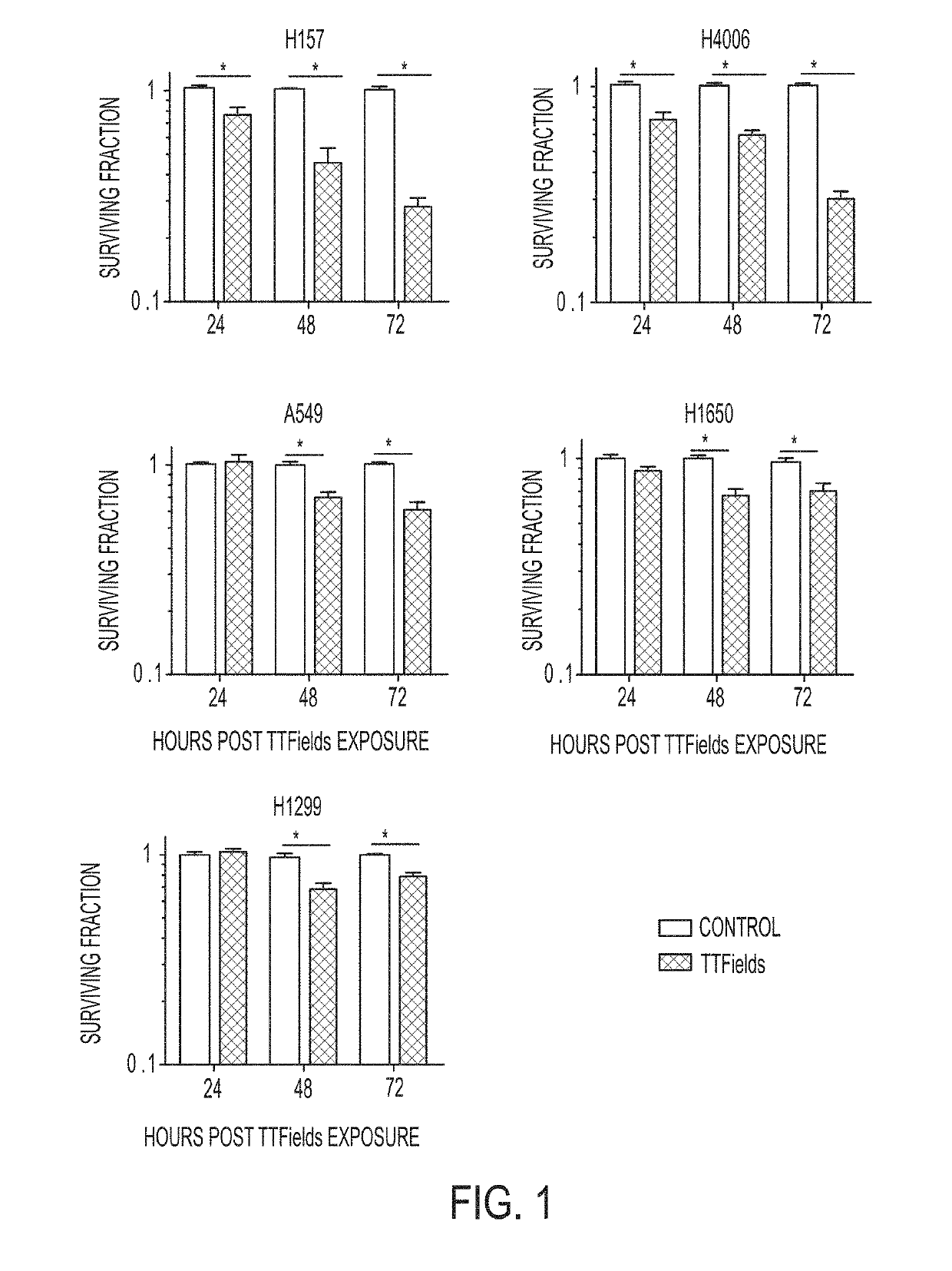 Treating Tumors Using TTFields Combined with a PARP Inhibitor