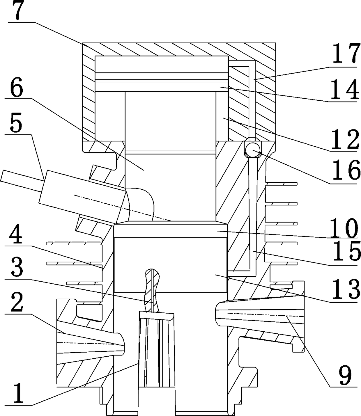 Variable-combustion-chamber two-stroke gasoline engine