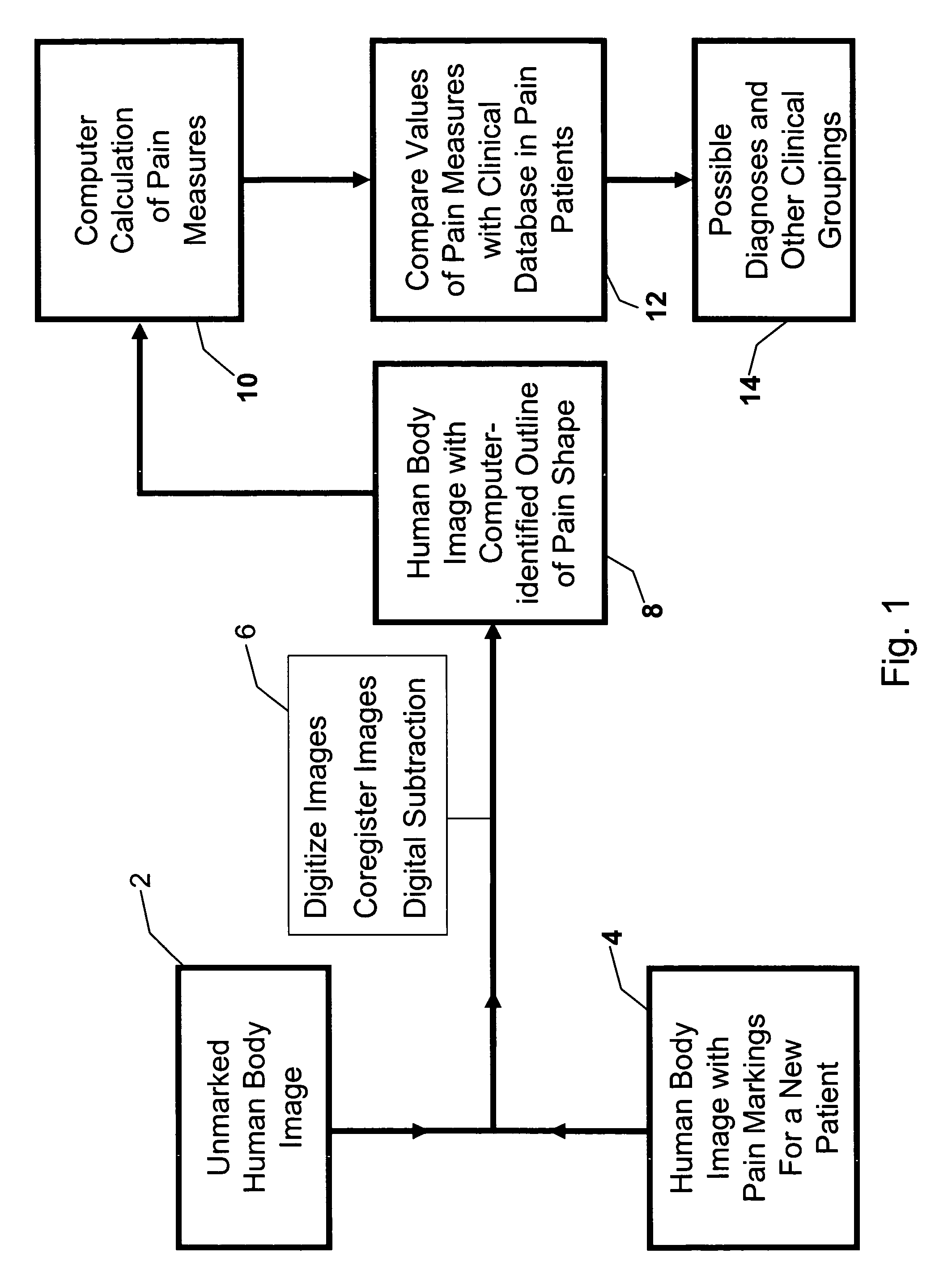 Method for analysis of pain images