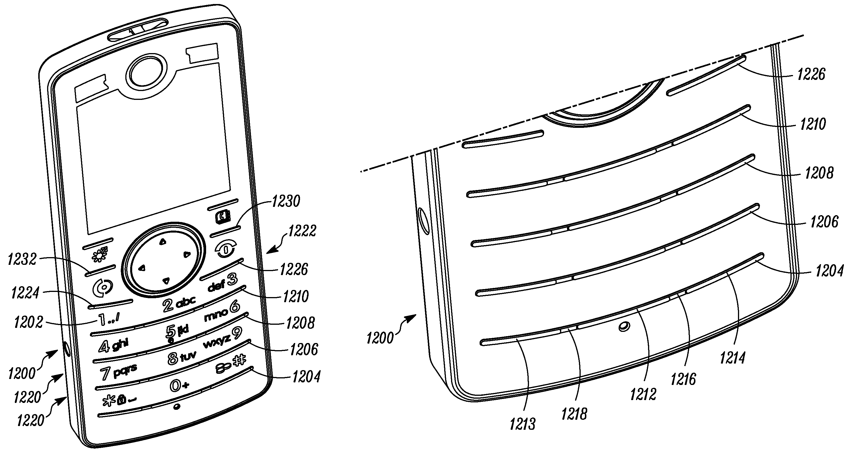 Handset keypad