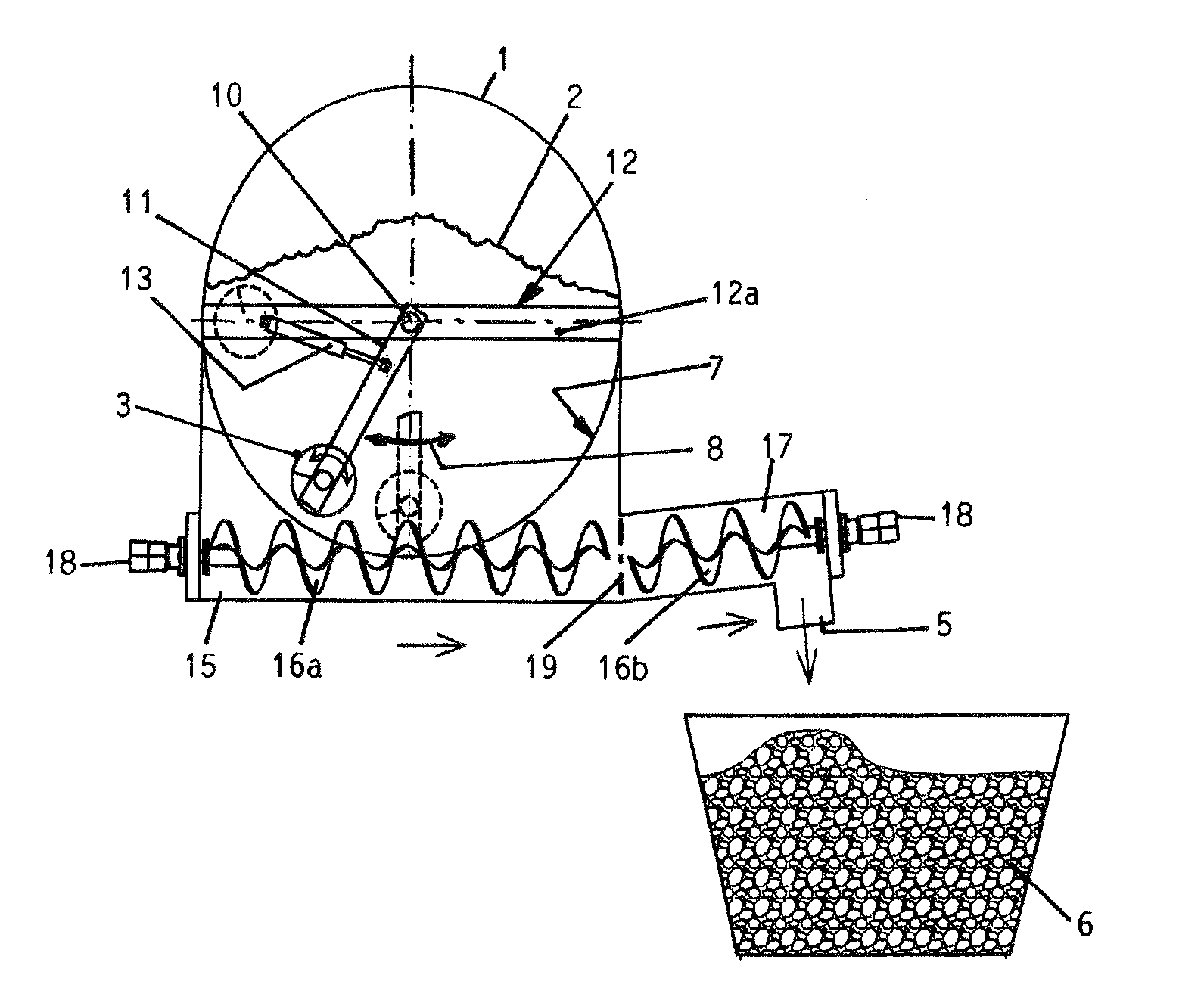 Clearing device for clearing dirt removal container of sewer and street cleaning vehicle