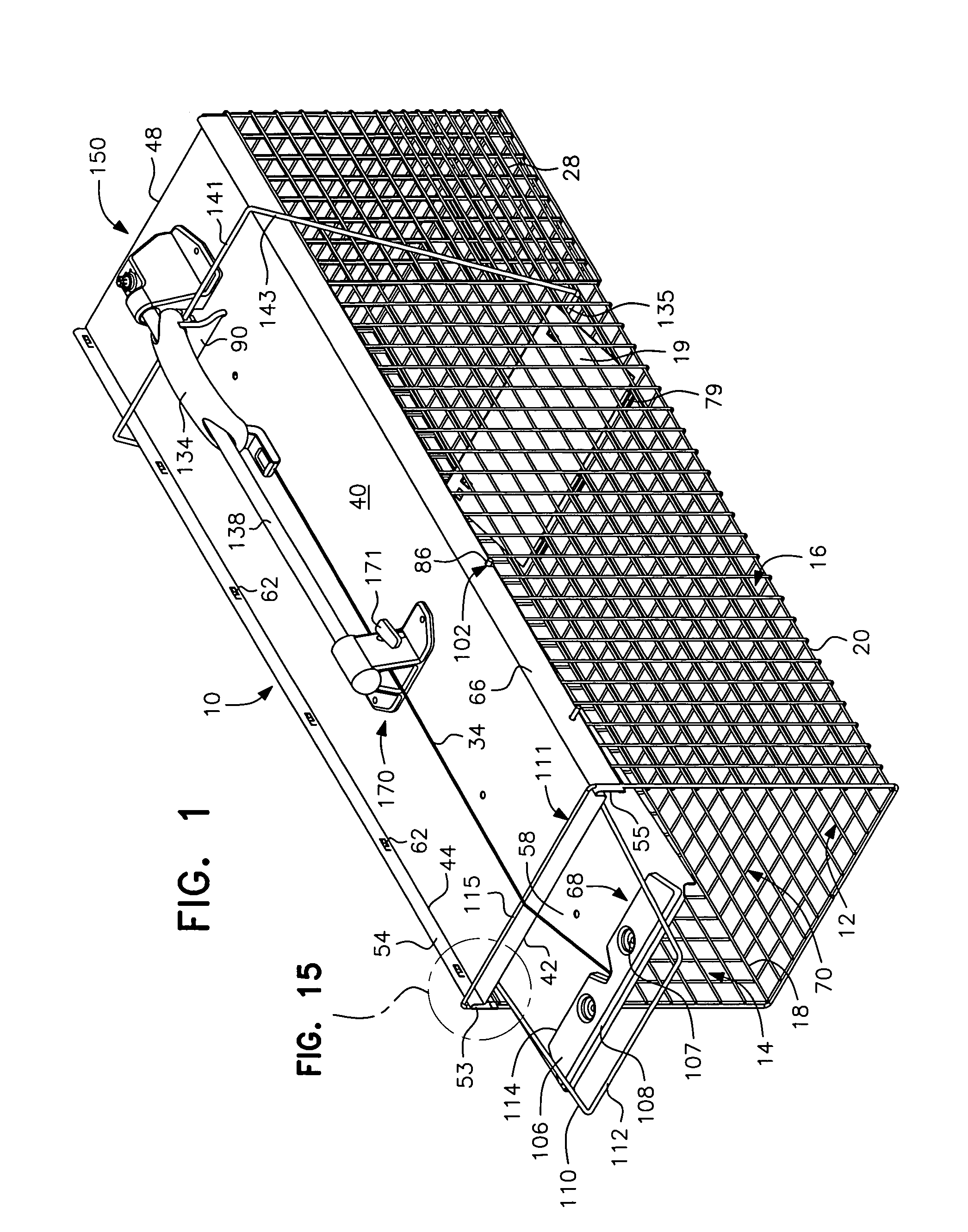 Cage trap with easy set and release mechanism