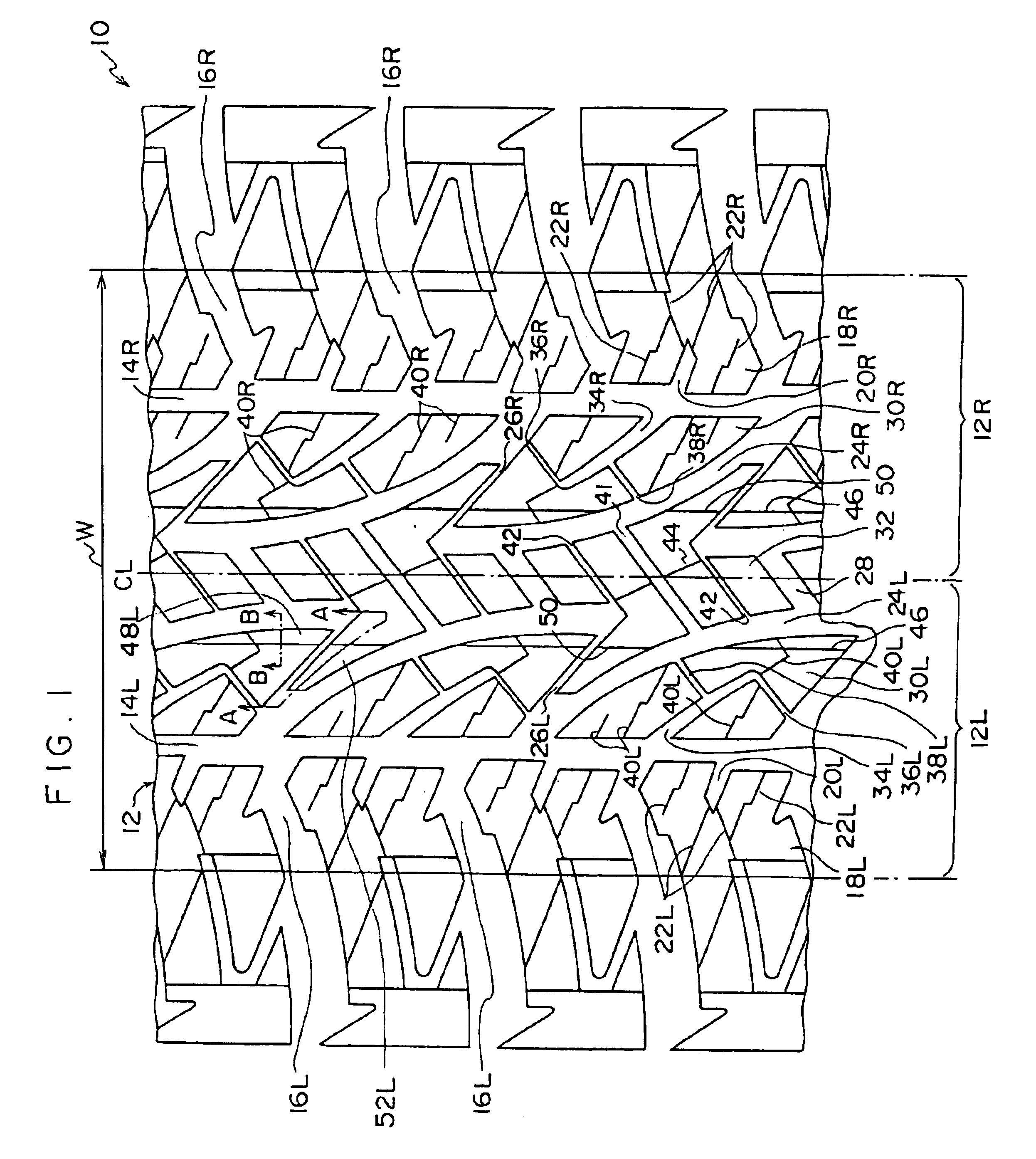 Pneumatic tire including blocks having reinforcing portions