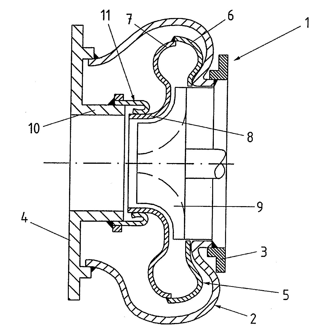 Turbine housing for gas turbochargers