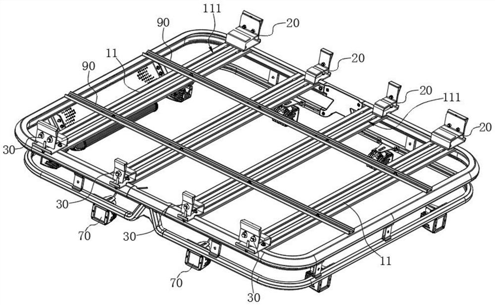 Luggage frame and automobile