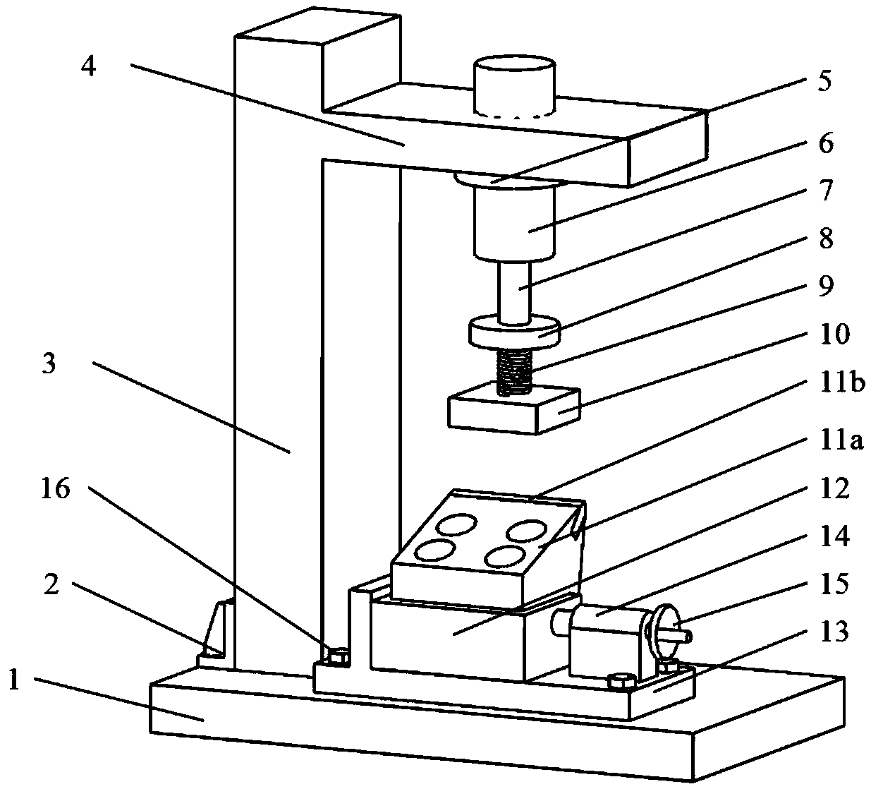 Cutting tool shock resistance test device