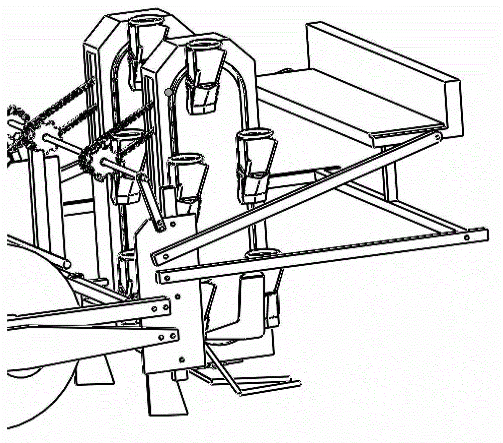 Semi-automatic sparsity-adjustable double-line rice transplanter