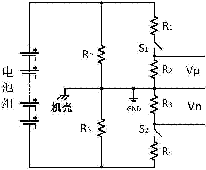 Power storage battery system insulation resistor detection circuit and detecting method